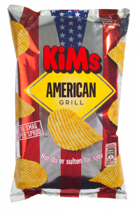 Ribbed crisps, flavoured